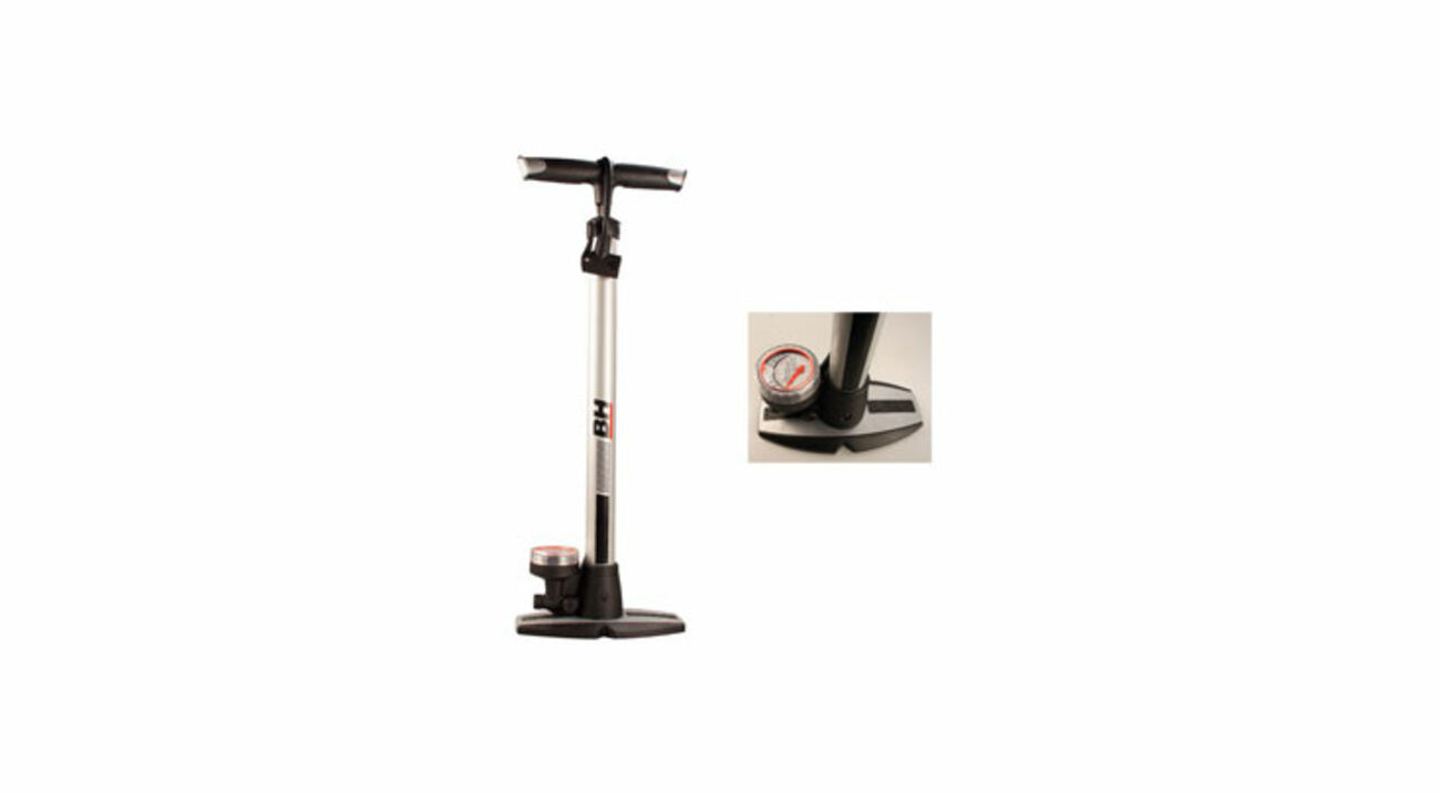 FLOOR PUMP STEEL WITH PRESSURE GAUGE - BH Bikes